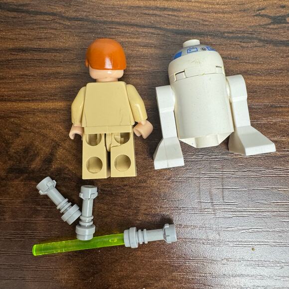 LEGO Star Wars Obi-Wan Kenobi Minifigure + R2-D2 Droid Lot w/ Lightsaber - Picture 5 of 5